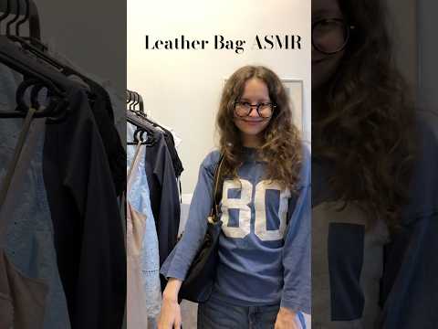 Tapping my latest thrift find - Esprit Y2k leather bag 💼 #thrifting #asmr #tapping