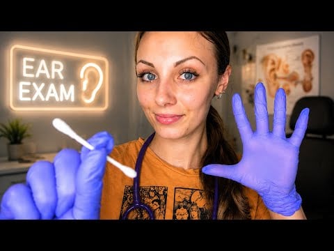 ASMR Ear Cleaning and Exam!👂(Ear Wax Removal, Hearing Test, Glove Sounds)