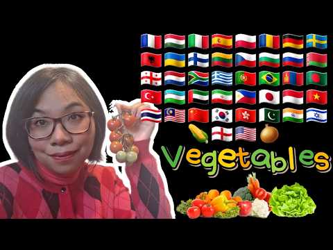 ASMR Vegetables Words in 40 Different Languages 🍅🌽 Close-up Whispering, Mouth Sounds, Nature Sounds