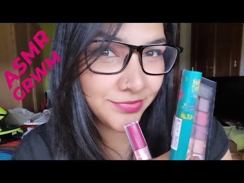 ASMR maquillándome mientras mastico chicle | GRWM