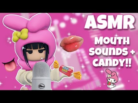 Roblox ASMR ~ my melody tower! relaxing fast mouth sounds + hard candy 🍭💖