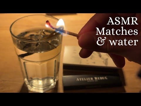 ASMR 🌙  Matches and water - Fire sounds and visuals (no talking)