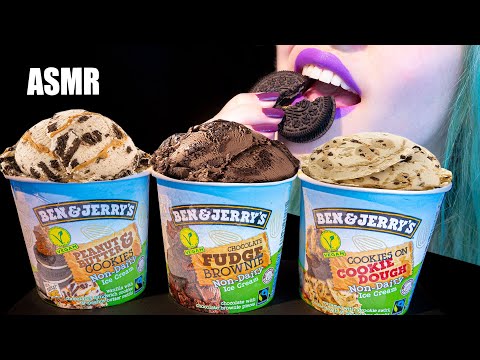 ASMR: COOKIE DOUGH, PEANUT BUTTER, FUDGE BROWNIE | Ben&Jerry's Whisper Taste Test 🍦 ~ Relaxing [V] 😻