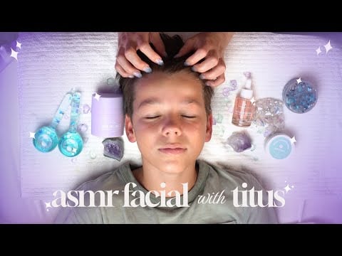 ASMR  spa treatment Facial with my son Titus #asmr