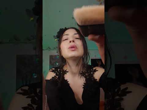 ASMR Facial Brushing & Mouth Sounds #asmr #mouthwhisper #asmrforsleep