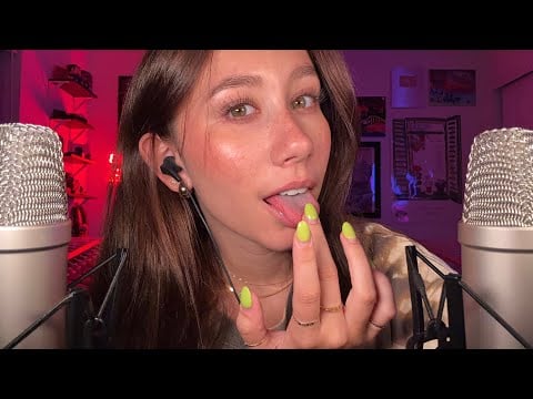 ASMR | The Tingliest Ear to Ear Spit Painting