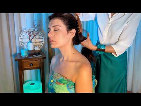 MASSAGGIO Profondo e Scalp Massage 🐚🪸 ASMR Persona Reale 🐠 COLORI e Onde del MARE  🪭 PULIZIA AURA