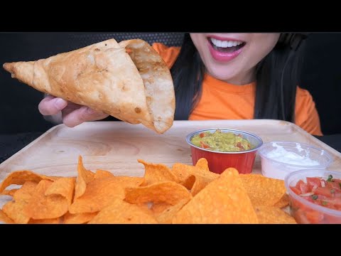 ASMR TACO CONE + CHIPS SALSA (EATING SOUNDS) NO TALKING | SAS-ASMR