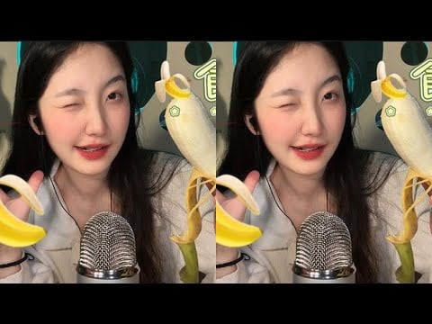 #ASMR sleep aid video #Chewing sound eating sticky bananas