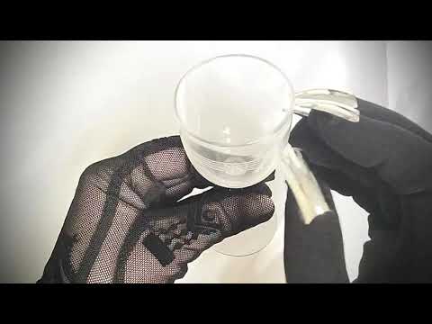 GLOVES⚫ HENNA GLOVE and GLOVE WITH NAILS 👍  TAPPING ON GLASS 🥂 [[ASMR]]