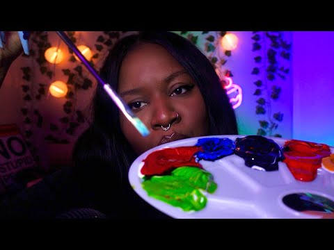ASMR | spit painting you with edible paint🎨 🖌️👩🏾‍🎨 (mouth sounds)