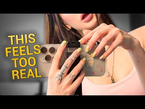[4K USA ASMR] Phone Tapping Obsession 📱 Crisp Glass Sounds & Fast Nail Clicking | No Talking