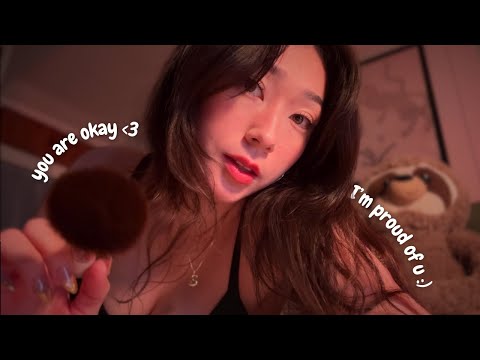 ASMR face touching with positive affirmations & personal attention ⏾✨