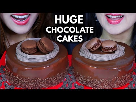 ASMR HUGE CHOCOLATE CAKES *BIG BITES* SOFT EATING SOUNDS MUKBANG 초콜릿 케이크 리얼사운드 먹방 ケーキ केक