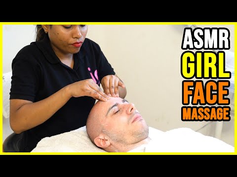 FEMALE BARBER FACE MASSAGE | ASMR BARBER | INDIAN GIRL