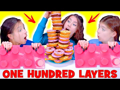 ASMR One Hundred Layers VS Medium VS Small Food Challenge