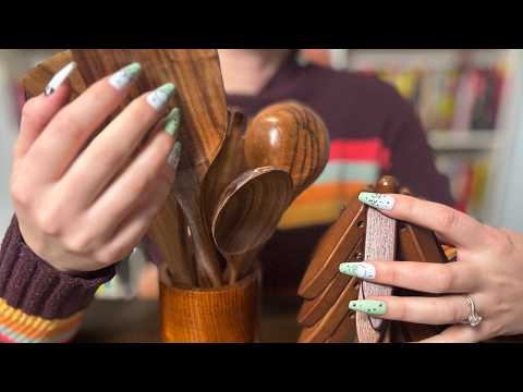 Rustic Rhythms  🪵| Wood Tapping, Scratching, Scooping | Fast ASMR