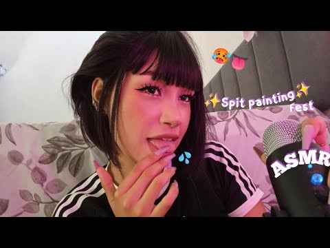 ASMR Fest Spit Painting,Mouth sounds,Triggers for sleep 