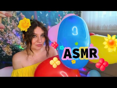 ASMR | Blowing Up Gemar Balloons + Chewing Gum Sounds 💛
