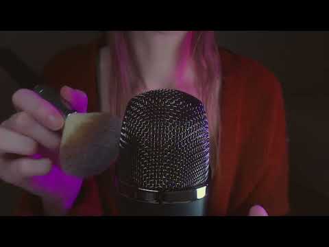 ASMR | Mic Brushing and Inaudible Whispering (distant wind chimes)