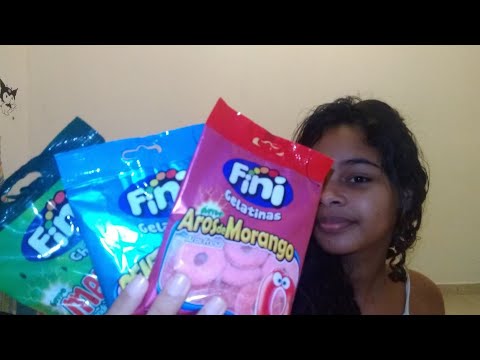 ASMR COMENDO BALAS FINI 🍬🍭 + PIPOCA 🍿