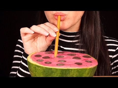 ASMR: Watermelon Nice Cream Smoothie Bowl (Mostly No Talking)