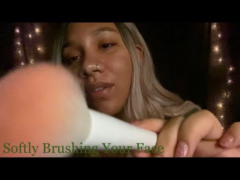 ASMR | Brushing Your Face & Gently Whispering You to Sleep