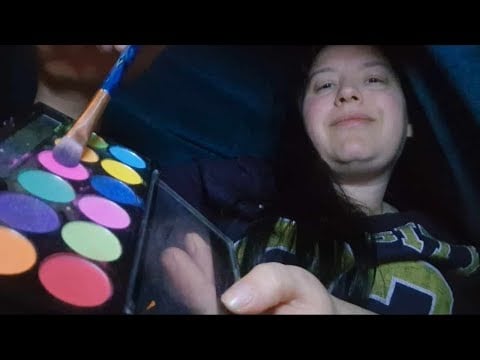 LOFI Cozy ASMR in our Blanket Fort - Doing your hair & make up ... Whispering Relaxing #asmr