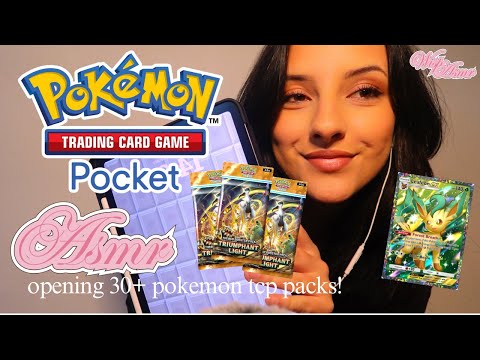 ASMR 🌟 Let's Play Pokémon TCG Pocket 🎮 ✨Opening 30+ **NEW** Triumphant Light Packs