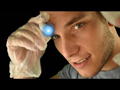 ASMR Close Up Face Examination Sticky Glove Sounds Roleplay