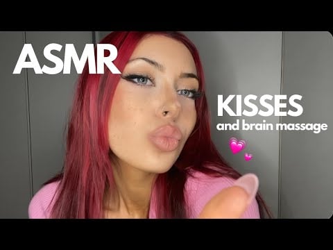 ASMR - KISSES AND BRAIN MASSAGE + hands movements, nails tapping, mic scratching 💗✨