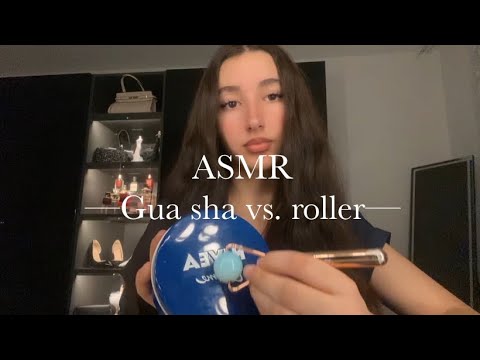 Asmr Gua sha Stone vs roller 🎀💤 — sleep & relax 