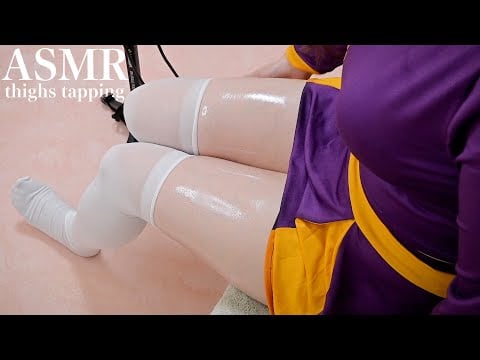 【ASMR/実写】眠気を誘うオイル太ももタッピング🥱💤【睡眠導入/Thighs/No Talking/ Triggers for sleep/Tapping/Scratching/cosplay】