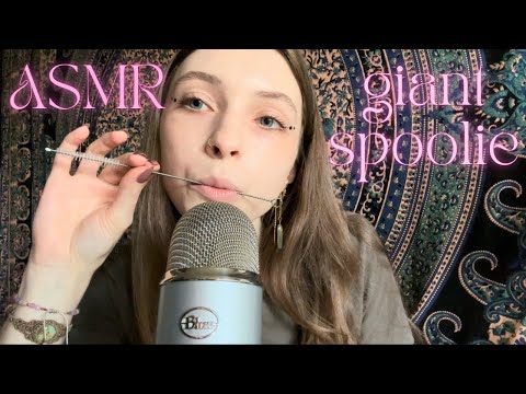 ASMR • a giant spoolie tingles ✨ nibbling, fixing you, brushes on mic, wet mouth sounds, kisses