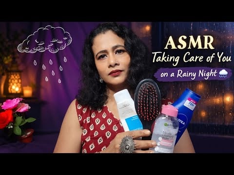 Bengali ASMR Taking Care of You on a Rainy Night 🌧️ | Skincare, Face Brushing & Personal Attention |
