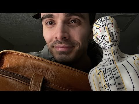 ASMR Massaging Leather Bag and Acupuncture Doll 