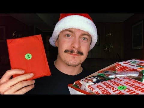 [ASMR] Opening an Advent Calendar Part 1 | Days 1-14 | Crinkling & Wrapping Paper Sounds