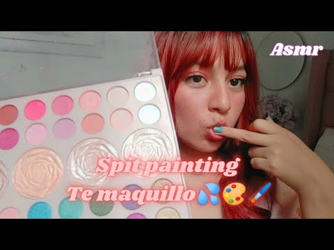 asmr/TE MAQUILLO tu CARITA con SPIT PAINTING💦👅🎙️😴