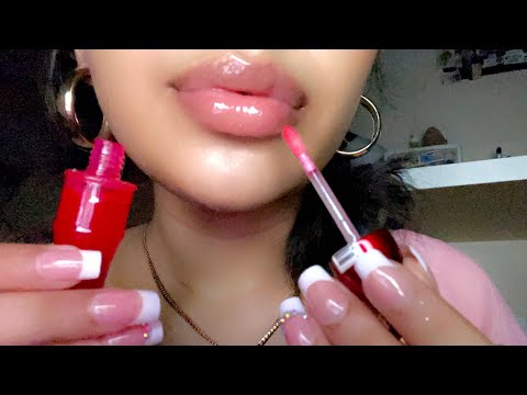 ASMR~ Lipgloss Shop Roleplay WET Mouth sounds + Lipgloss application