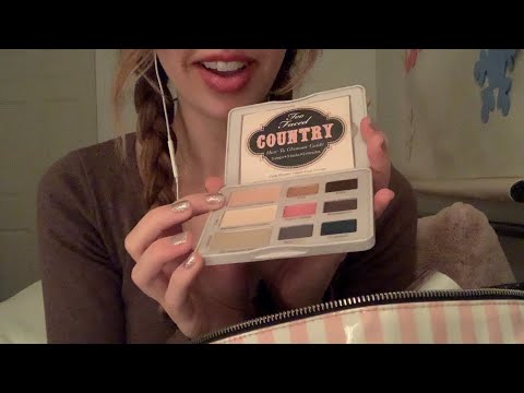 asmr what’s in my makeup bag (lofi, rummaging, rambles)