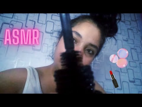 ASMR Meu primeiro asmr te maquiando (bem caseiro e simples)💄💁🏻‍♀️| Greiciane Relaxing