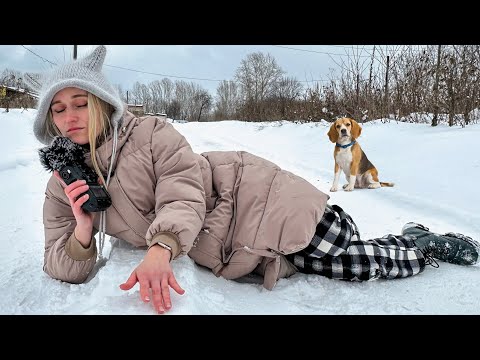 АСМР Прогулка ❄️последний день зимы 🌨️ASMR Winter Walk