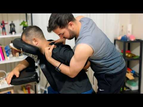 ASMR Head & Shoulder Massage on Chair | Elbow Technique