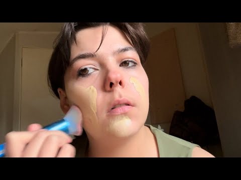 ASMR skin prep and foundation routine