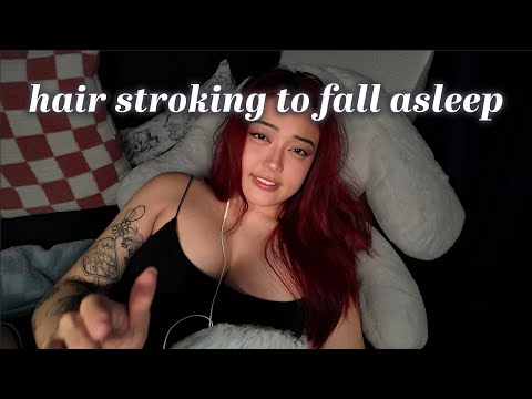 ASMR for falling asleep (hair strokes, inaudible whispers, soft kisses)