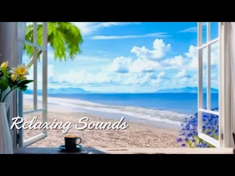 Soothing Jazz Music, Relaxing Spring Ambience, Ocean Water Waves | Relaxing Sounds