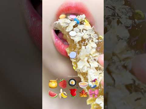 Asmr Eating Emoji Food 🎀🍌🍁 #meoasmr #mukbang #satisfying #asmrsounds #emojichallenge #asmr