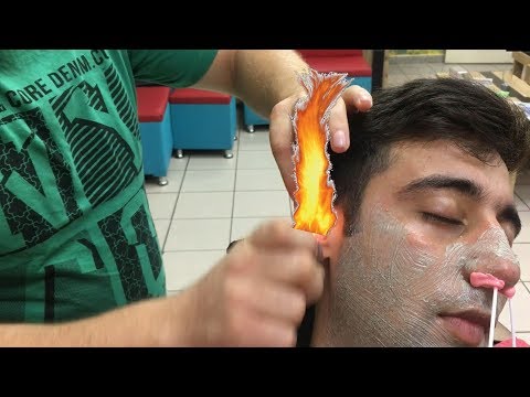 ASMR TURKISH BARBER💈NECK CRACK-SKIN CARE-BODY MASSAGE💈HAIRCUT💈NOSE HAIR WAX💈EAR BURN💈ASMR SLEEP