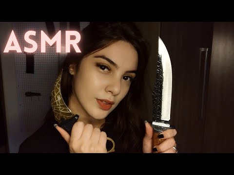 ASMR MOSTRANDO COLEÇÃO DE FACAS (asmr não intencional) - Mori Yumi