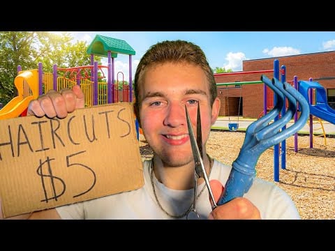 ASMR $5 Haircut at school playground